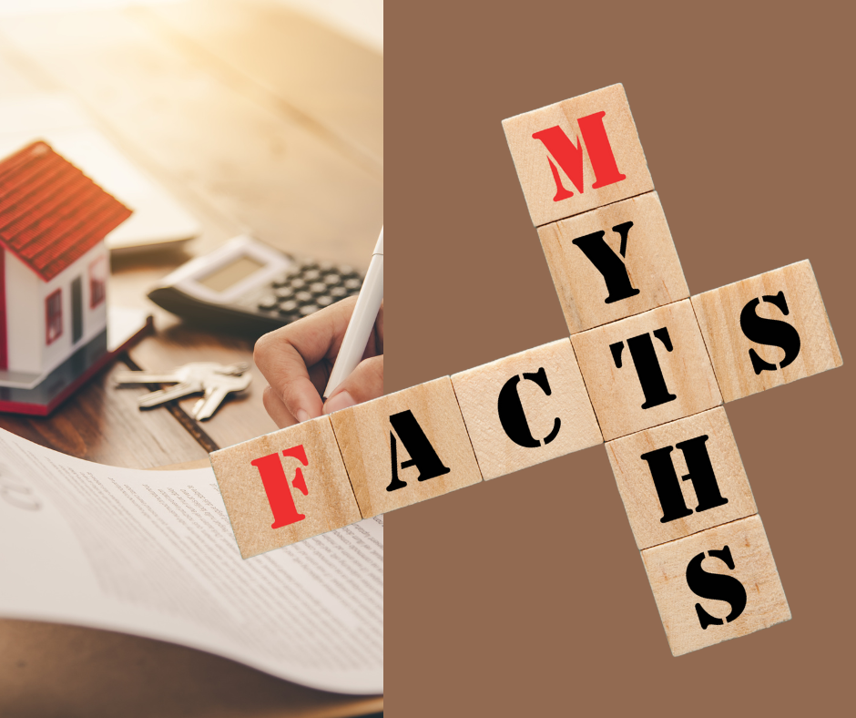 Myth vs Fact graphic with a bridge representing how mortgage brokers connect borrowers with multiple lenders